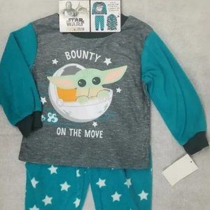 Star Wars Toddler Boy Size 2T Baby Yoda Mandalorian Pajama Set NWT